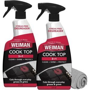 Weiman Cooktop and Stovetop Daily Cleaner Spray, Streak-Free, 2 Pack, 22 oz